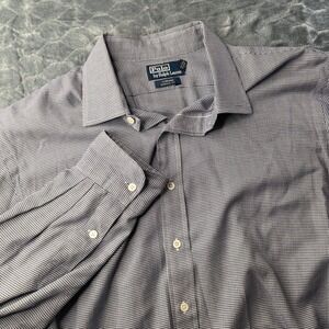 Polo Ralph Lauren Curham Classic Fit Blue Houndstooth Button Down Shirt XXL